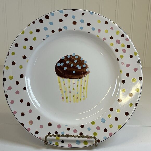 Oneida Set of 4‎ Jennifer Sosik Stoneware Cupcake SALAD/DESSERT PLATES NIB READ - Picture 6 of 10